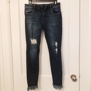Frill-bottom jeans